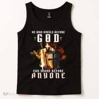 He Who Kneels Before God Can Stand Before Anyone Tank Top thumb 2