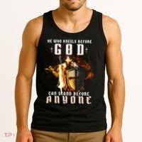 He Who Kneels Before God Can Stand Before Anyone Tank Top thumb 3