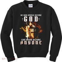 He Who Kneels Before God Can Stand Before Anyone Kids Sweatshirt thumb 0