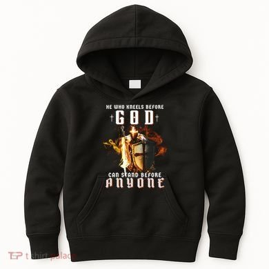 He Who Kneels Before God Can Stand Before Anyone Kids Hoodie