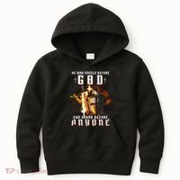 He Who Kneels Before God Can Stand Before Anyone Kids Hoodie thumb 0