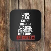 Haiti Woy Kisa Gade Funny Haitian Pride Flag Coaster thumb 0