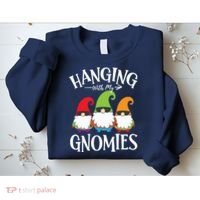 Hanging With My Gnomies Gnomes Christmas Squad Sweatshirt thumb 2