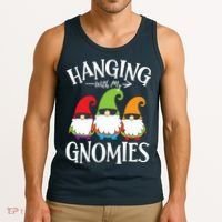 Hanging With My Gnomies Gnomes Christmas Squad Tank Top thumb 3