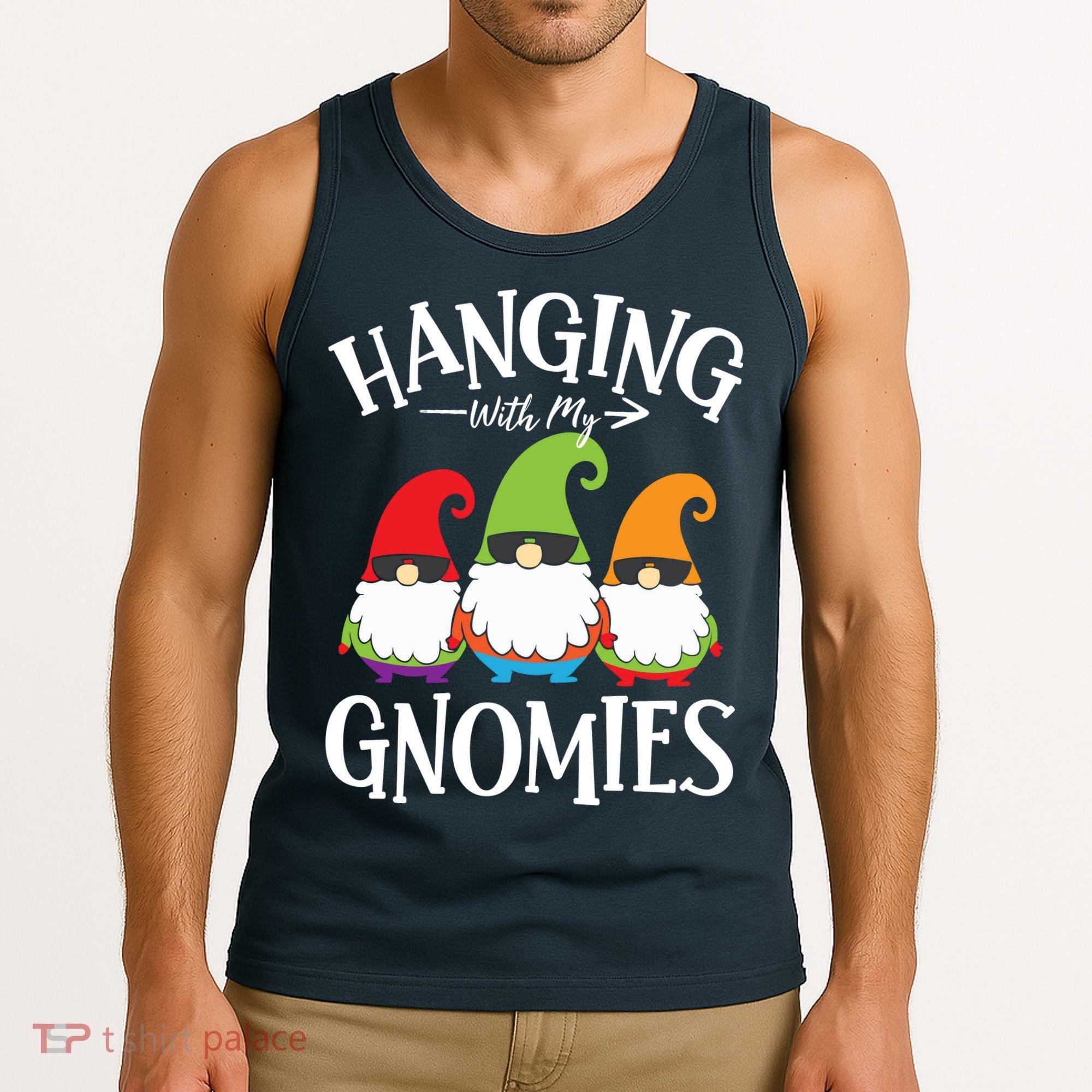 Hanging With My Gnomies Gnomes Christmas Squad Tank Top