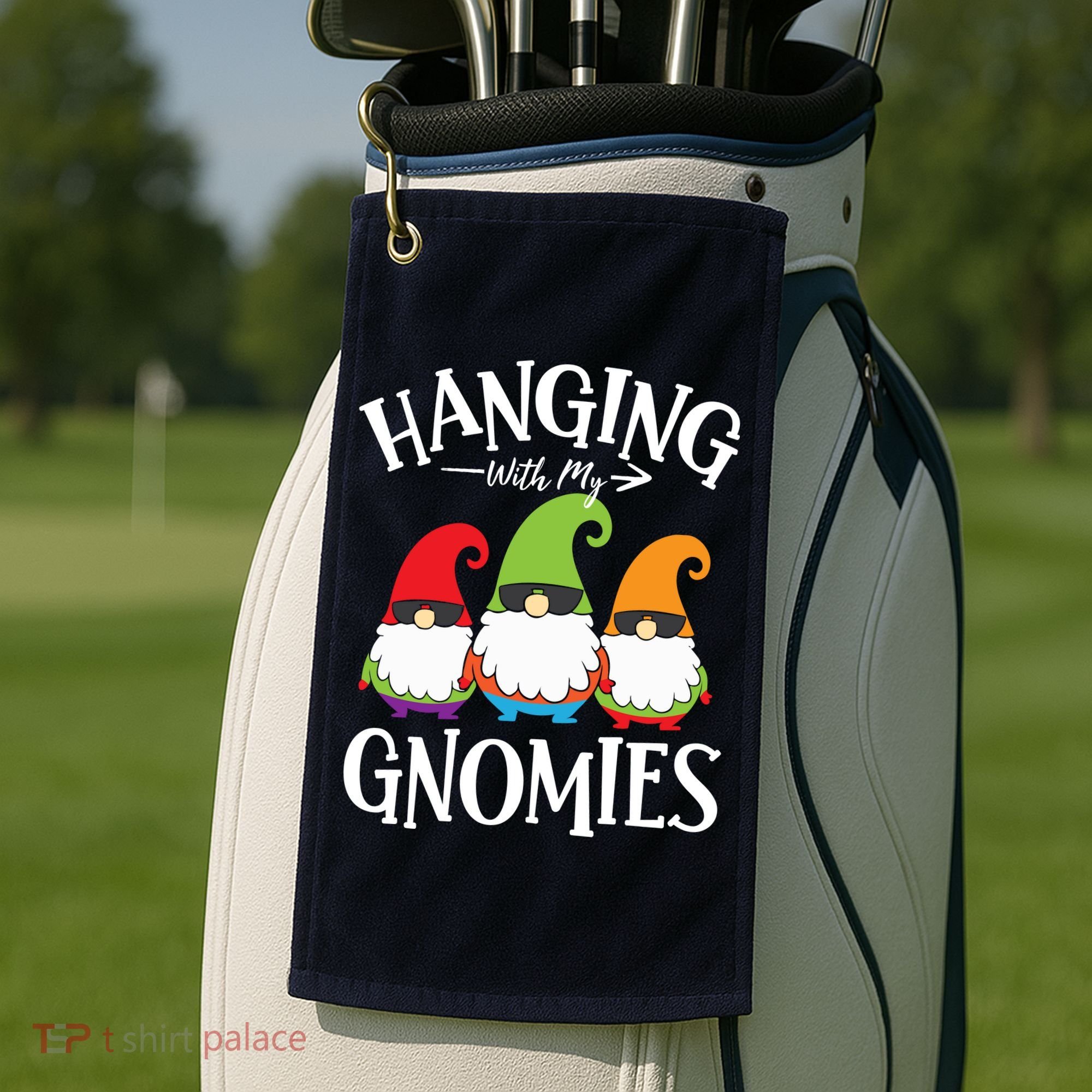 Hanging With My Gnomies Gnomes Christmas Squad Golf Towel