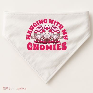 Hanging With My Gnomies Canada USA-Made Doggie Bandana