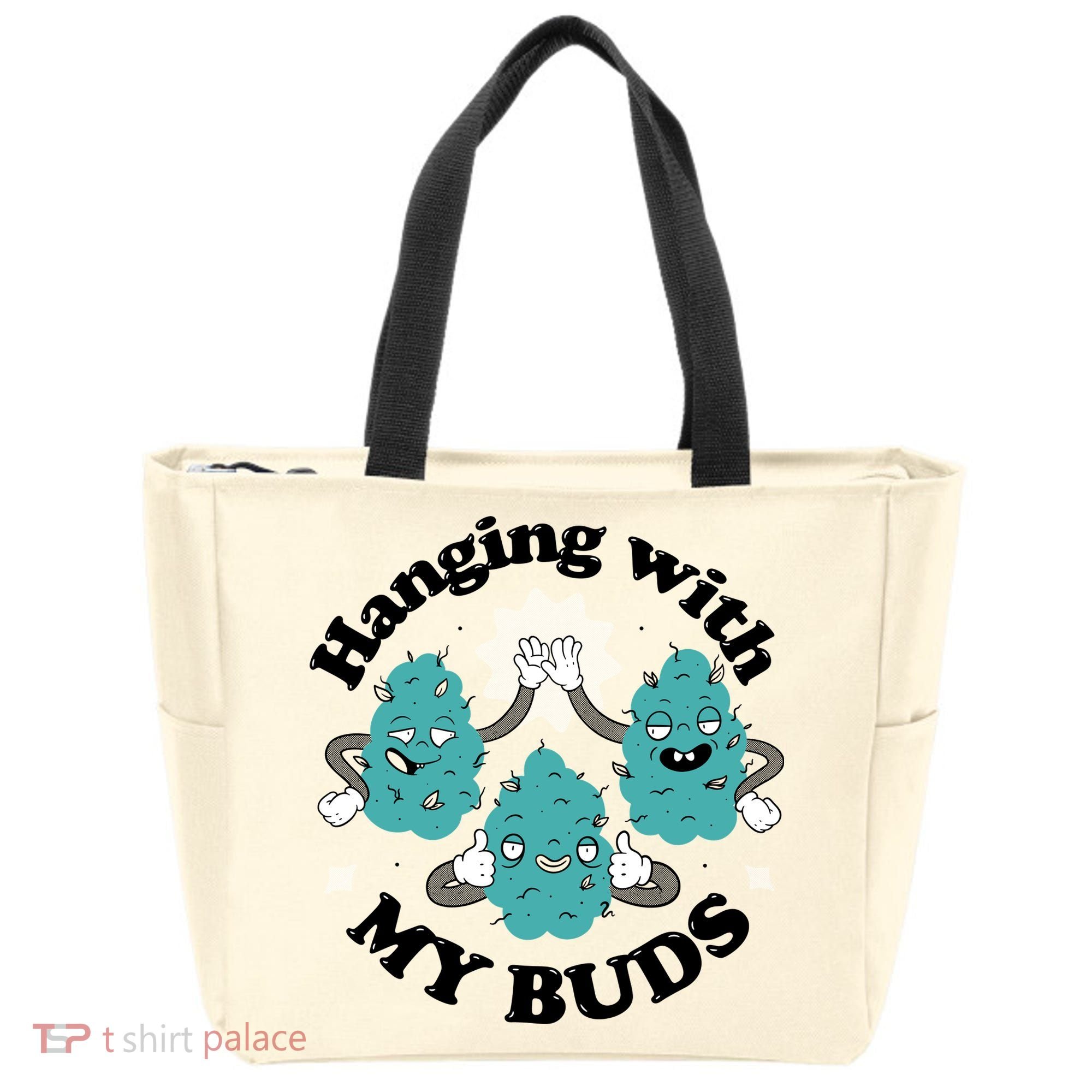 Hanging With My Buds Funny Marijuana Tote Bag
