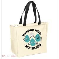 Hanging With My Buds Funny Marijuana Tote Bag thumb 2