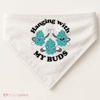 Hanging With My Buds Funny Marijuana USA-Made Doggie Bandana thumb 0