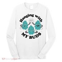 Hanging With My Buds Funny Marijuana Long Sleeve Shirt thumb 0