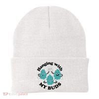 Hanging With My Buds Funny Marijuana Beanie thumb 0