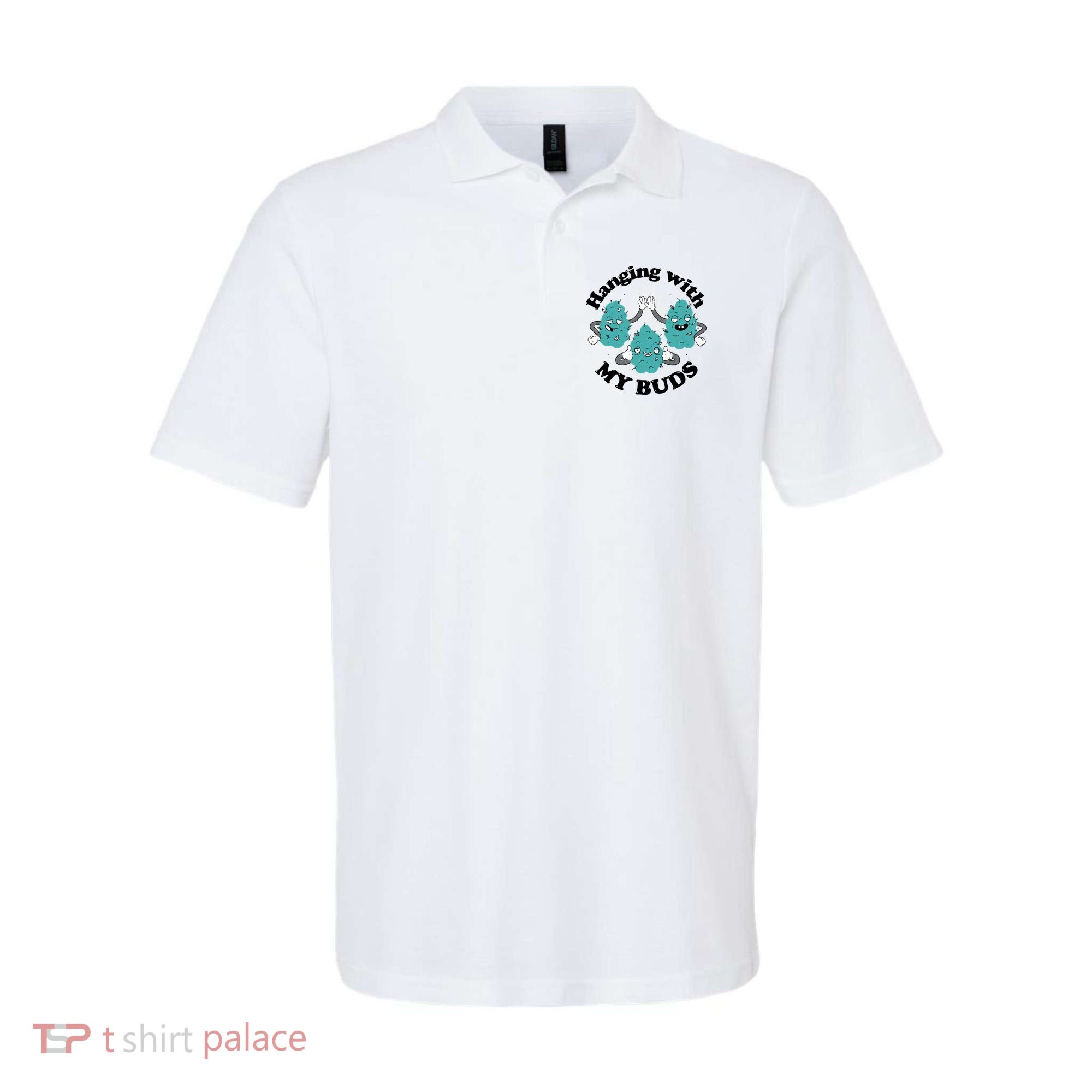 Hanging With My Buds Funny Marijuana Polo