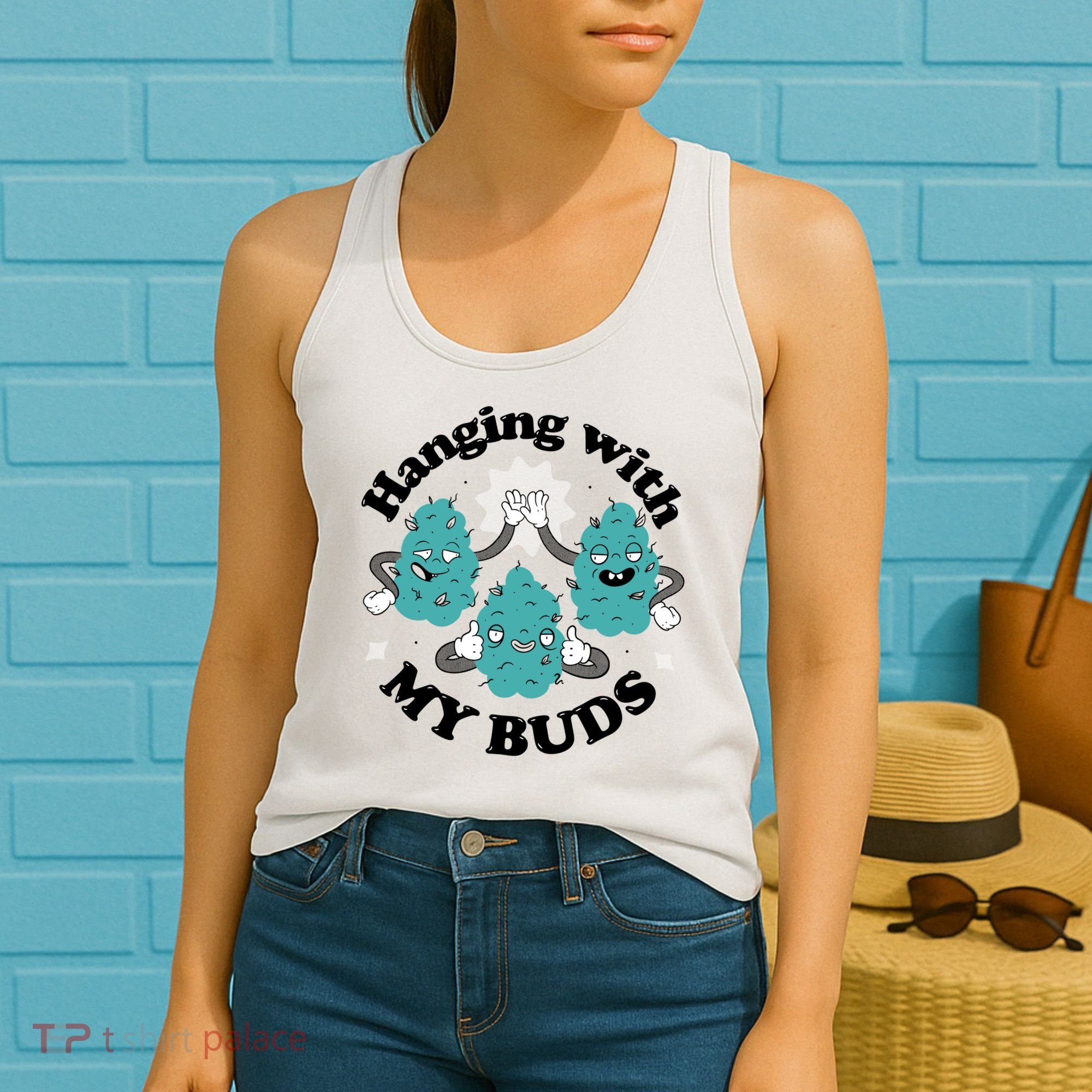 Hanging With My Buds Funny Marijuana Women's Tank Top