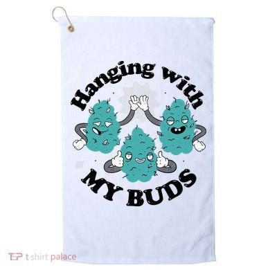 Hanging With My Buds Funny Marijuana Golf Towel
