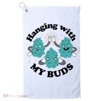 Hanging With My Buds Funny Marijuana Golf Towel thumb 0