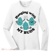 Hanging With My Buds Funny Marijuana Women's Long Sleeve Shirt thumb 0