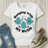 Hanging With My Buds Funny Marijuana Women's T-Shirt thumb 3
