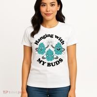 Hanging With My Buds Funny Marijuana Women's T-Shirt thumb 4