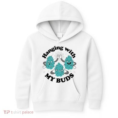 Hanging With My Buds Funny Marijuana Kids Hoodie