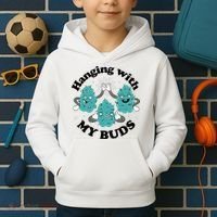 Hanging With My Buds Funny Marijuana Kids Hoodie thumb 2