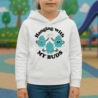 Hanging With My Buds Funny Marijuana Kids Hoodie thumb 3
