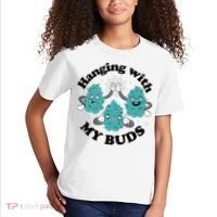 Hanging With My Buds Funny Marijuana Kids T-Shirt thumb 2