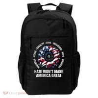 Hate WonT Make America Great Sunflower Kindness Peace Backpack thumb 0