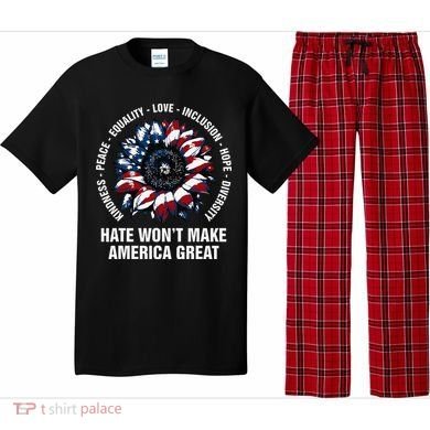 Hate WonT Make America Great Sunflower Kindness Peace Pajama Set