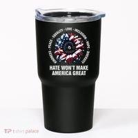 Hate WonT Make America Great Sunflower Kindness Peace Tumbler thumb 0