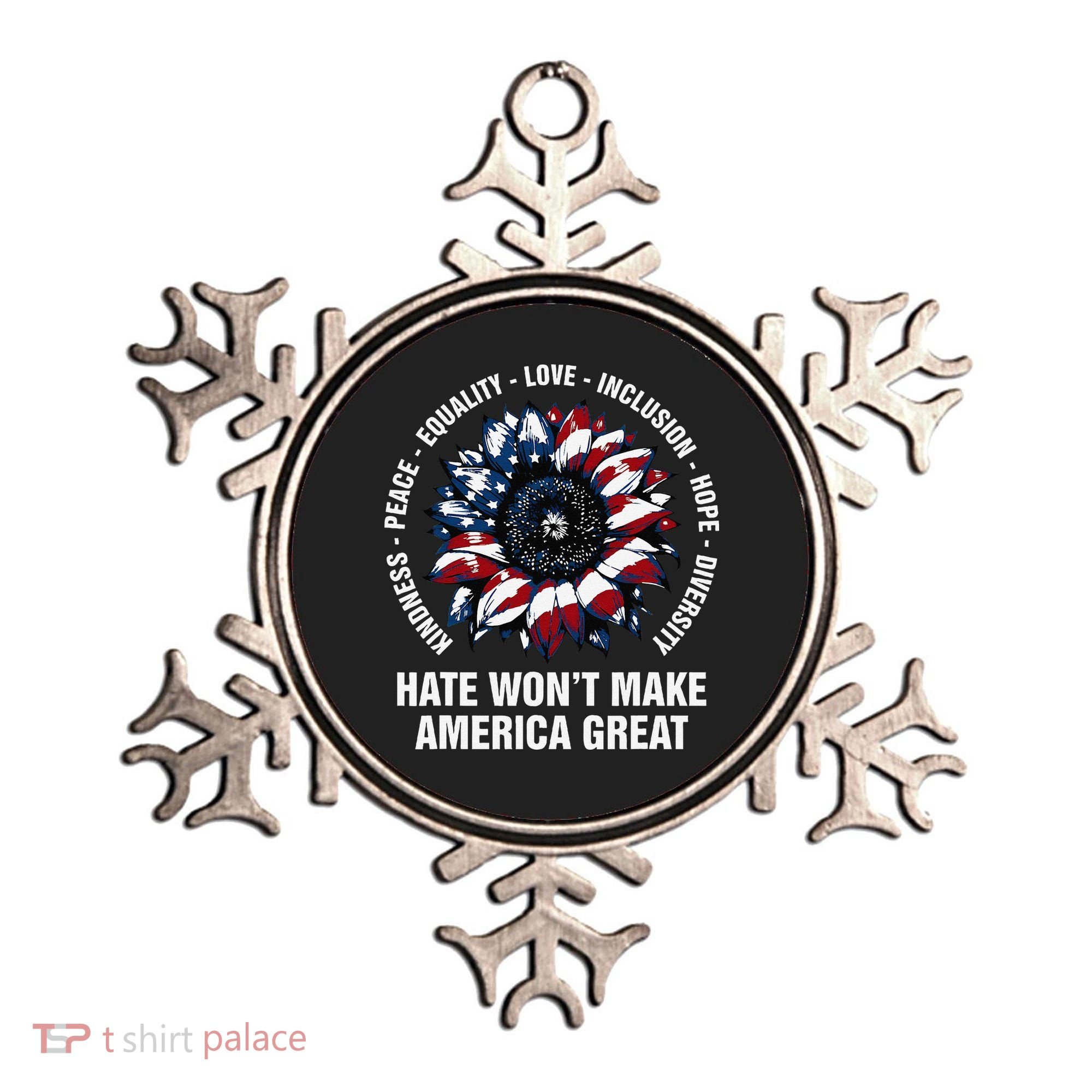 Hate WonT Make America Great Sunflower Kindness Peace Ornament