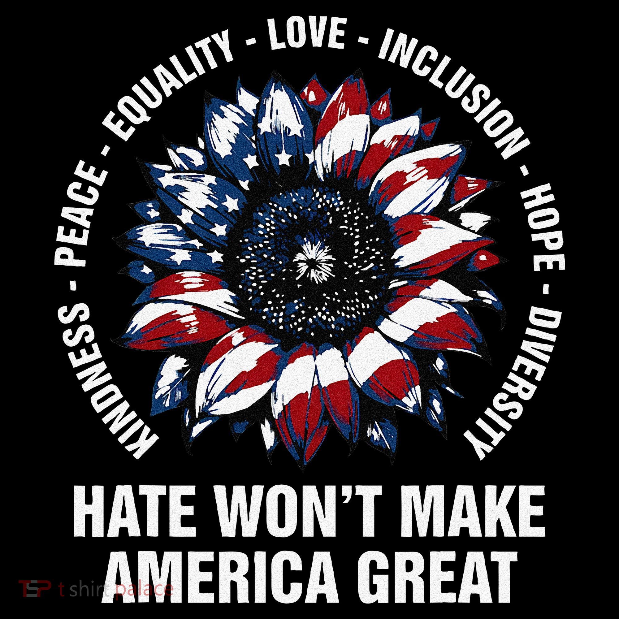 Hate WonT Make America Great Sunflower Kindness Peace Ornament