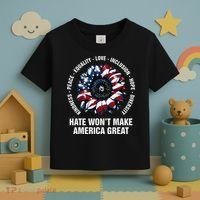 Hate WonT Make America Great Sunflower Kindness Peace Toddler T-Shirt thumb 3
