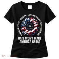 Hate WonT Make America Great Sunflower Kindness Peace Women's T-Shirt thumb 0