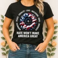 Hate WonT Make America Great Sunflower Kindness Peace Women's T-Shirt thumb 2
