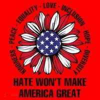 Hate WonT Make America Great Sunflower Kindness Peace Santa Hat thumb 1