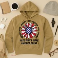 Hate WonT Make America Great Sunflower Kindness Peace Hoodie thumb 3