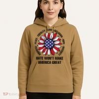 Hate WonT Make America Great Sunflower Kindness Peace Hoodie thumb 5
