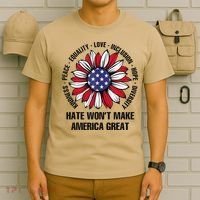 Hate WonT Make America Great Sunflower Kindness Peace T-Shirt thumb 6