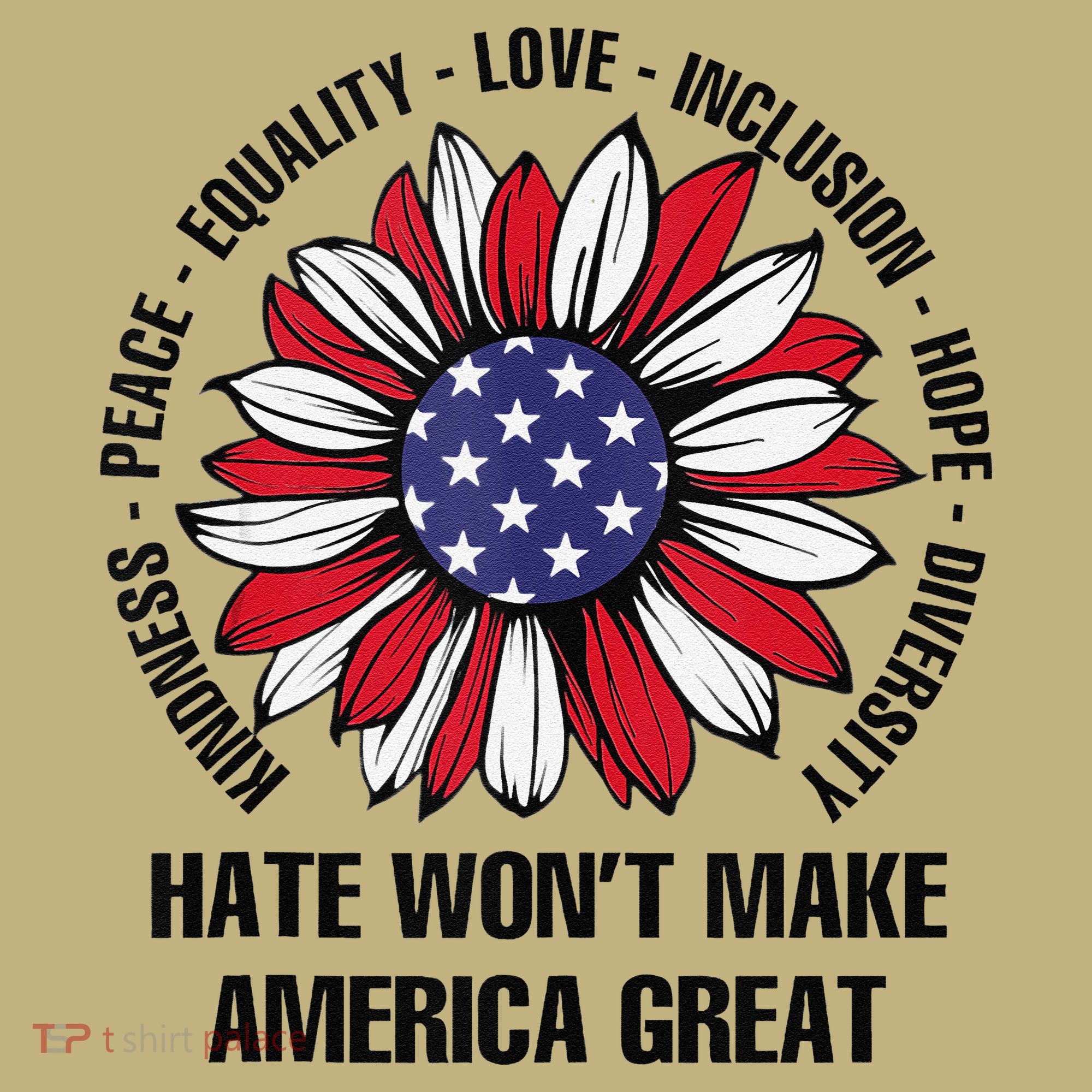 Hate WonT Make America Great Sunflower Kindness Peace Mousepad