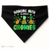 Hanging With My Gnomies Shamrock St Patrick's Day Irish USA-Made Doggie Bandana thumb 0