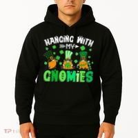 Hanging With My Gnomies Shamrock St Patrick's Day Irish Hoodie thumb 2