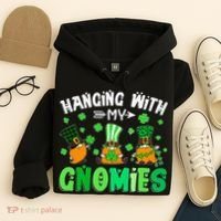Hanging With My Gnomies Shamrock St Patrick's Day Irish Hoodie thumb 4