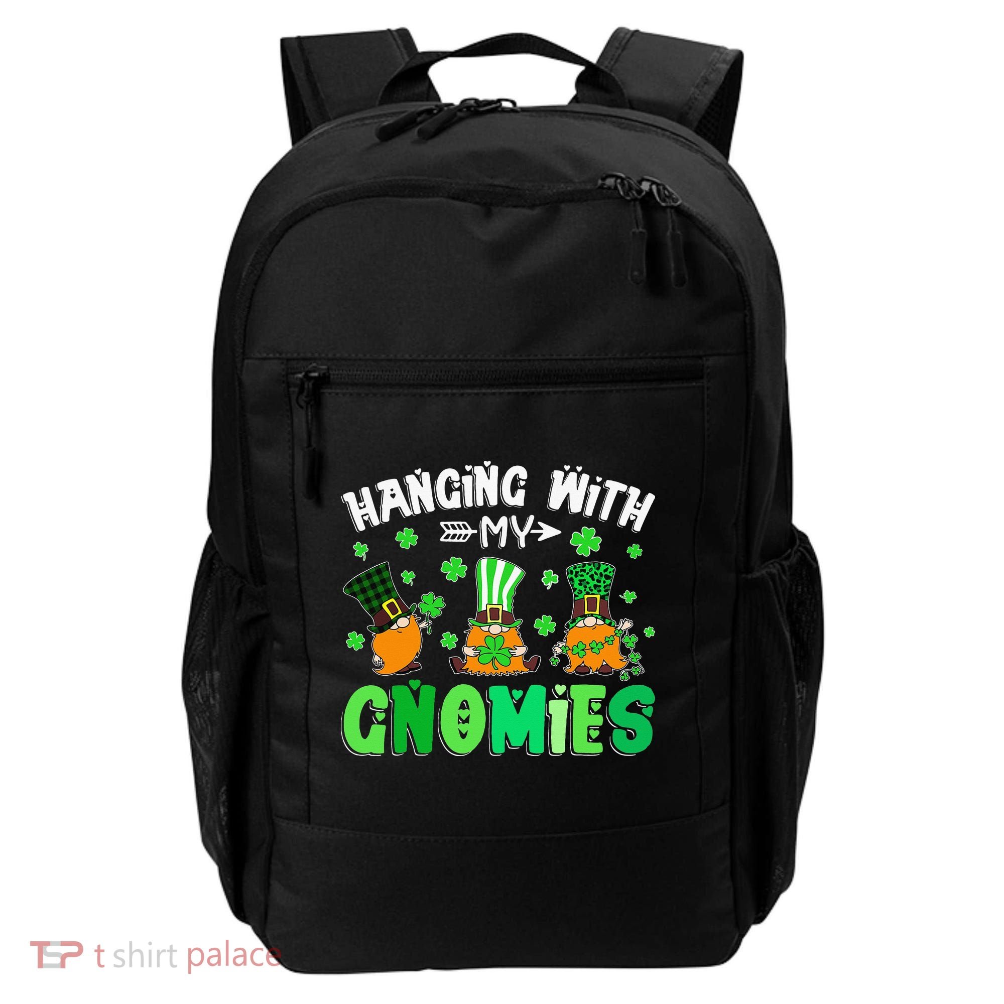 Hanging With My Gnomies Shamrock St Patrick's Day Irish Backpack