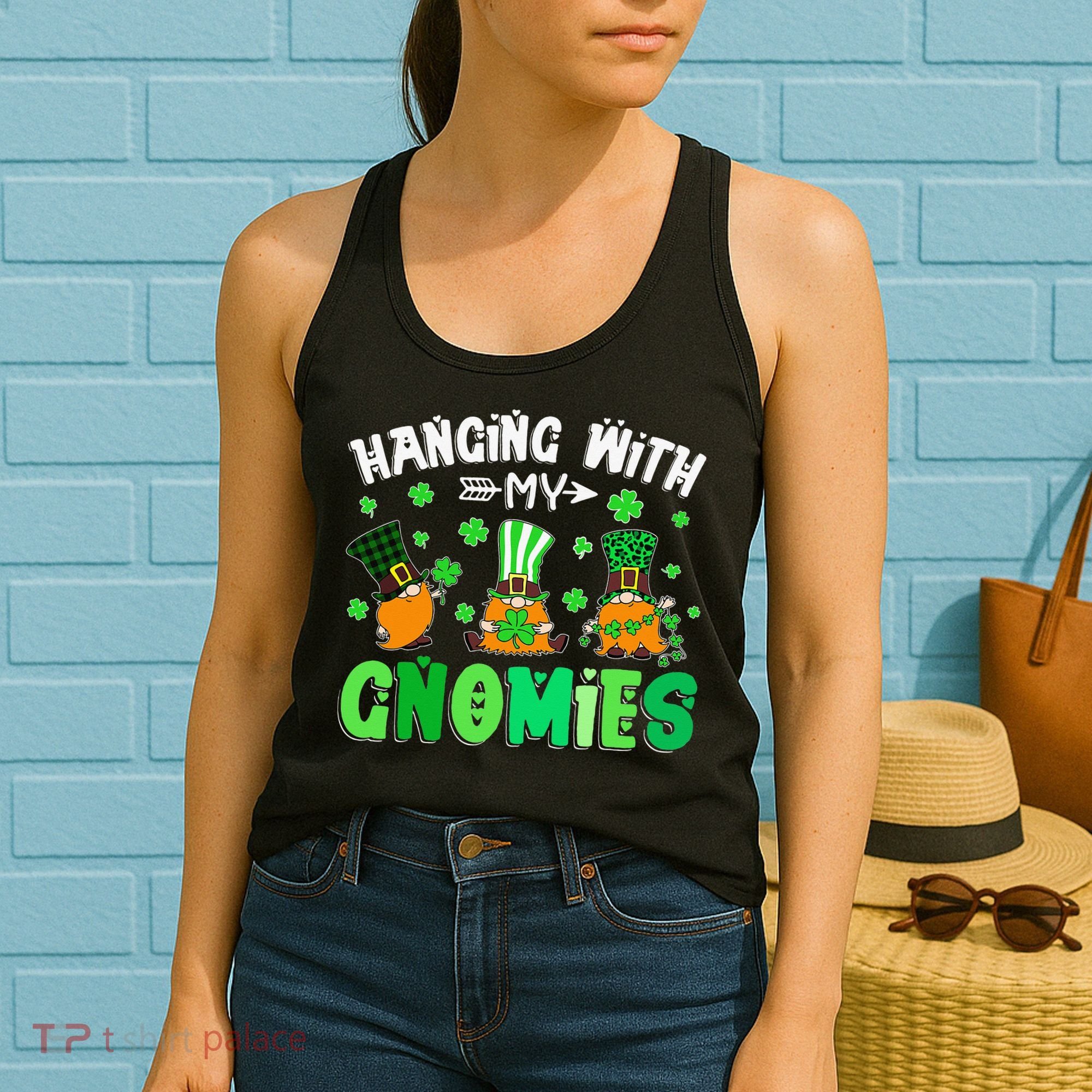Hanging With My Gnomies Shamrock St Patrick's Day Irish Women's Tank Top