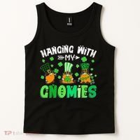 Hanging With My Gnomies Shamrock St Patrick's Day Irish Tank Top thumb 2