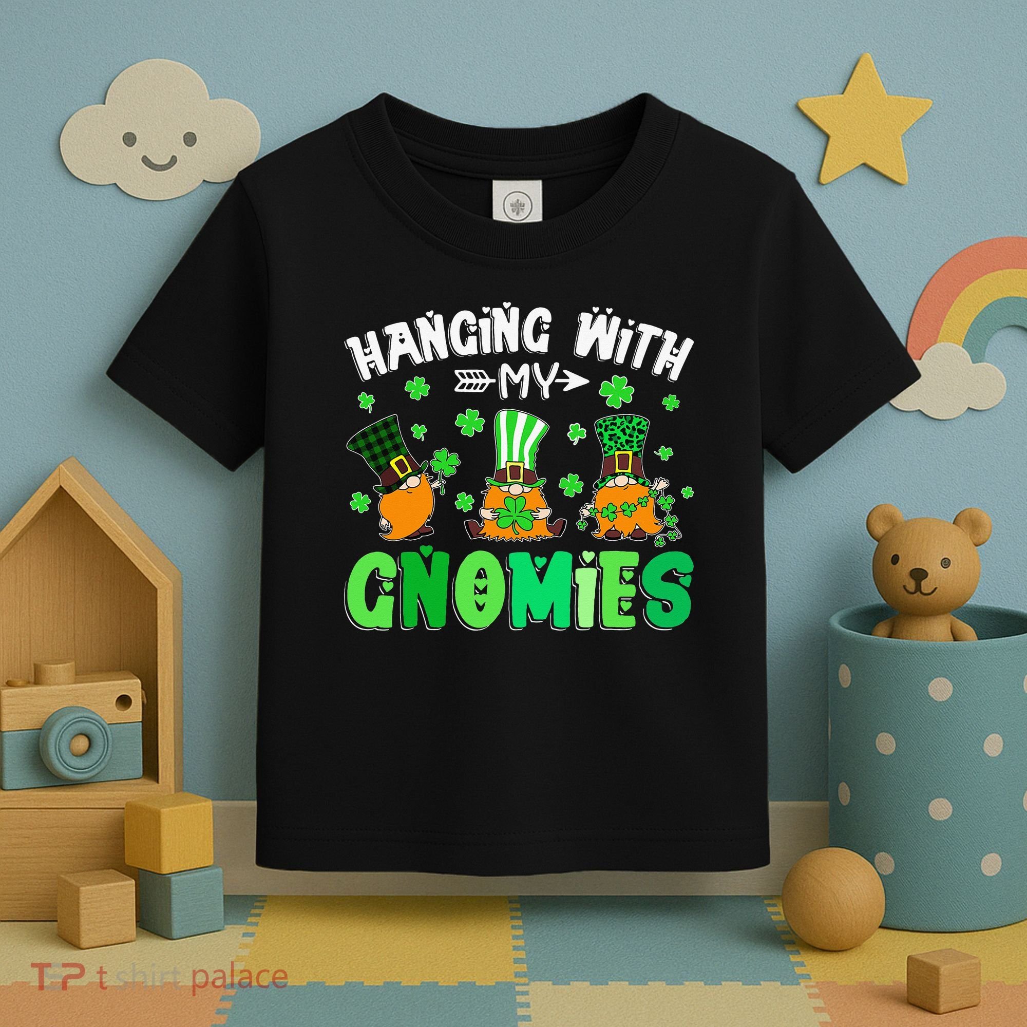 Hanging With My Gnomies Shamrock St Patrick's Day Irish Toddler T-Shirt