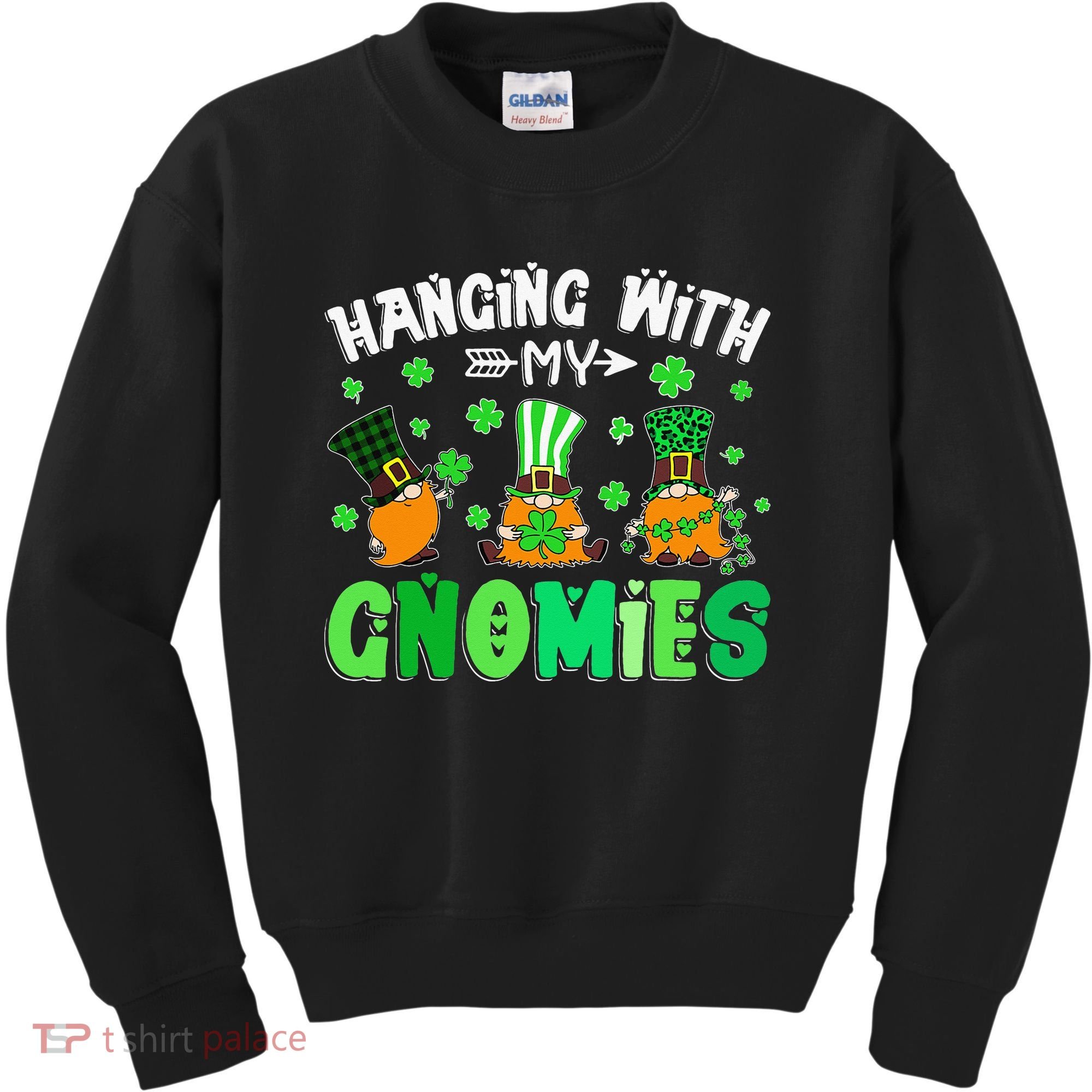 Hanging With My Gnomies Shamrock St Patrick's Day Irish Kids Sweatshirt