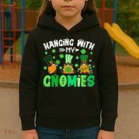 Hanging With My Gnomies Shamrock St Patrick's Day Irish Kids Hoodie thumb 3