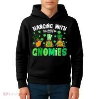 Hanging With My Gnomies Shamrock St Patrick's Day Irish Kids Hoodie thumb 4